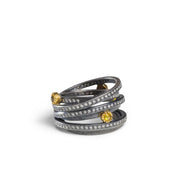 Todd Reed ring in Sterling silver with rose cut diamonds (.27ct), white brilliant cut diamonds (.86ct)